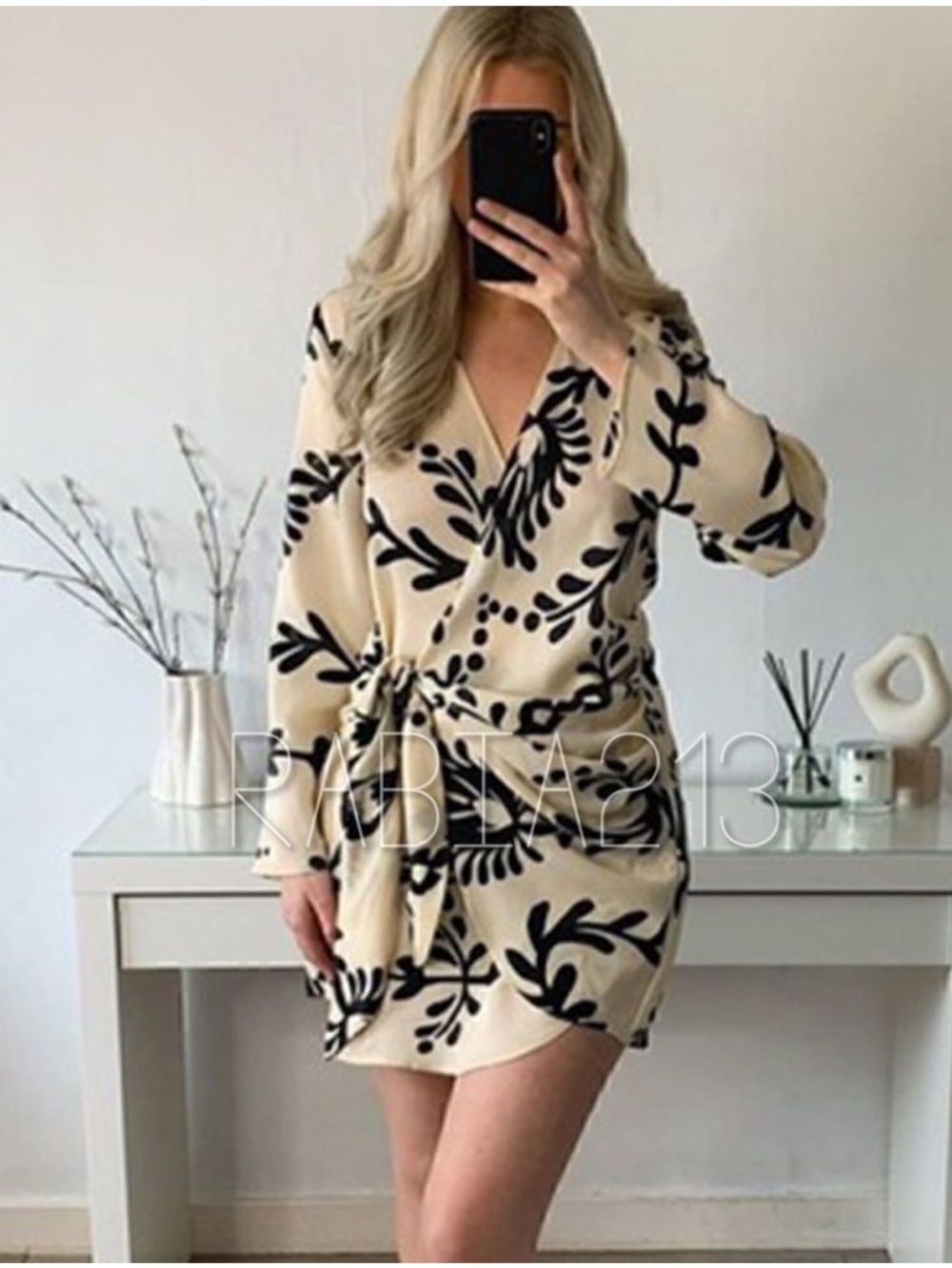 ZARA SATIN EFFECT PRINT DRESS